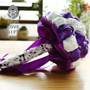 Purple and White Rose Bouquet
